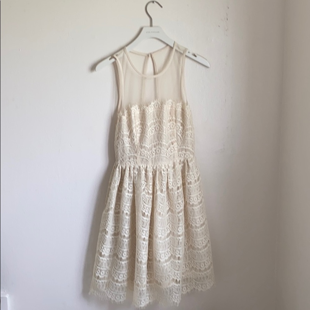 cream lace dress